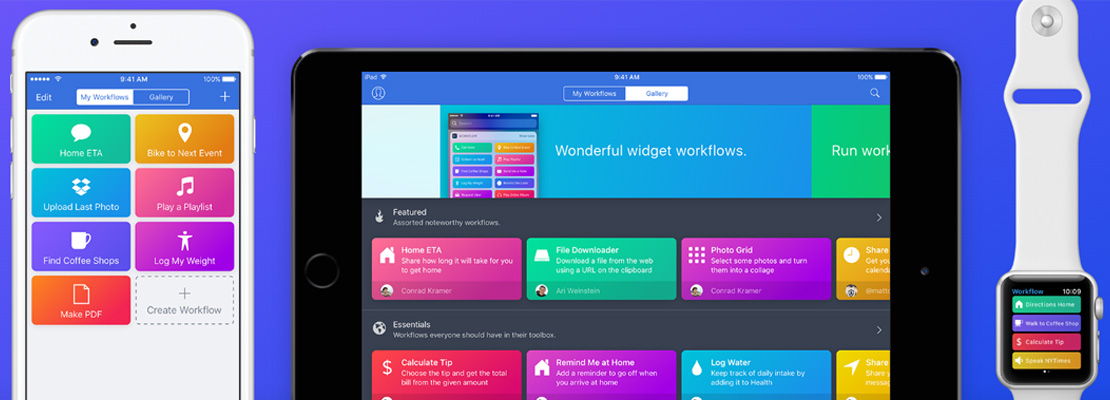 workflow works across all apple devices including iphone, ipad, and apple watch